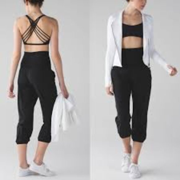 Lululemon Om Black Cropped Pants - Picture 1 of 11